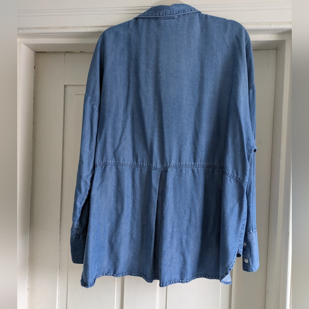 A New Day Button Down/ Jacket Chambray Shirt-XL - Picture 2 of 5